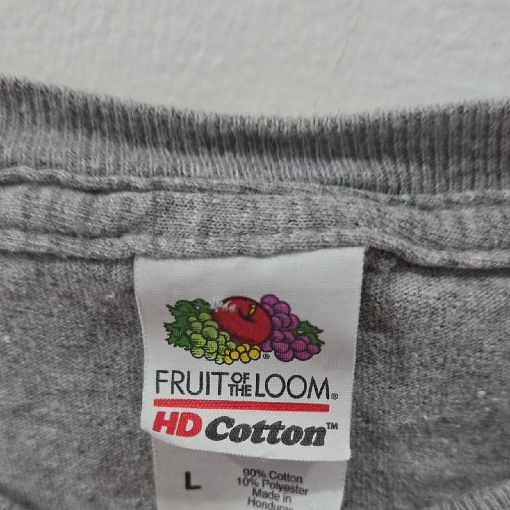 Fruit of the Loom Sz Large Womens Gray Panama City Cropped Beach Tee - Picture 2 of 6